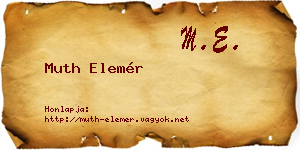 Muth Elemér névjegykártya