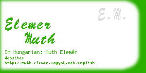 elemer muth business card
