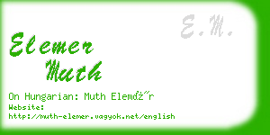 elemer muth business card